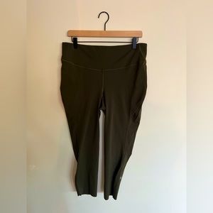 Lululemon Base Pace High Rise Crop 23”- Dark Olive- 14